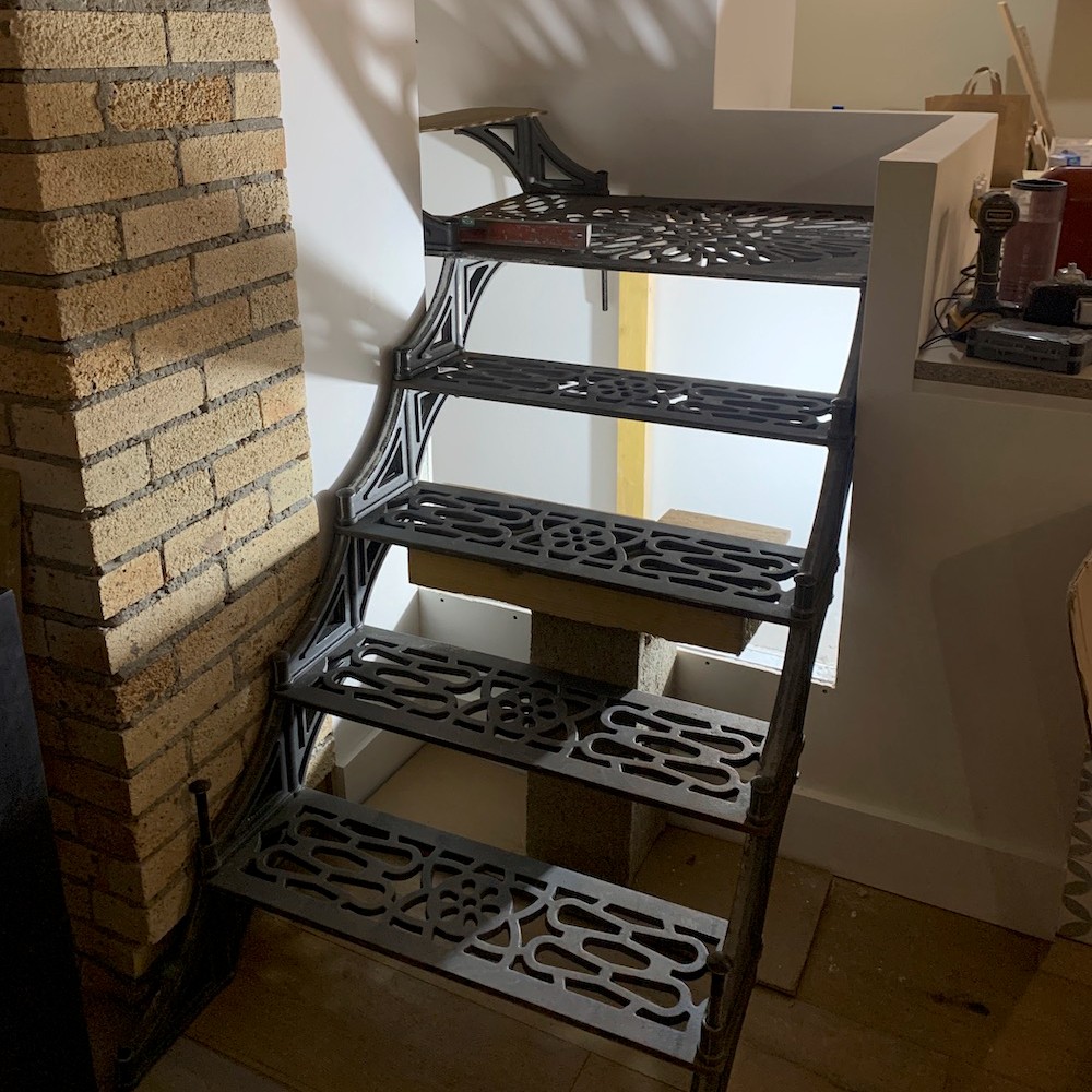 Bespoke straight cast iron staircase model Lille (without handrails)