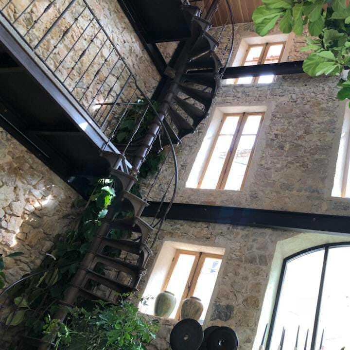 Double spiral staircase model Paris at the store of English Garden in Valbonne (France)